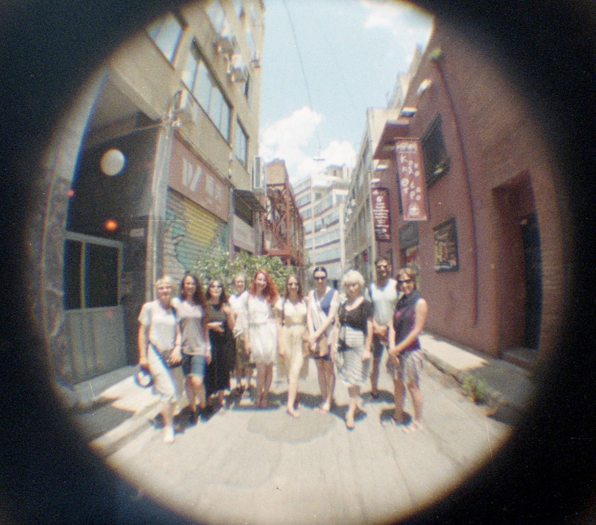 Ukrainian and Greek participants of the Study Tour in Athens, smiling during a sunny day